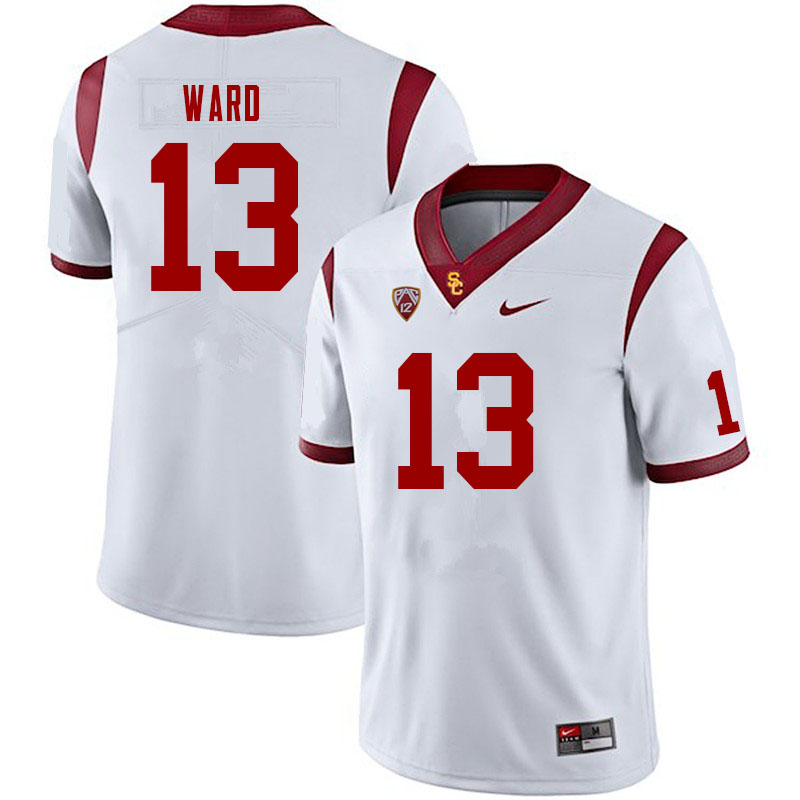 Men #13 Isaac Ward USC Trojans College Football Jerseys Sale-White